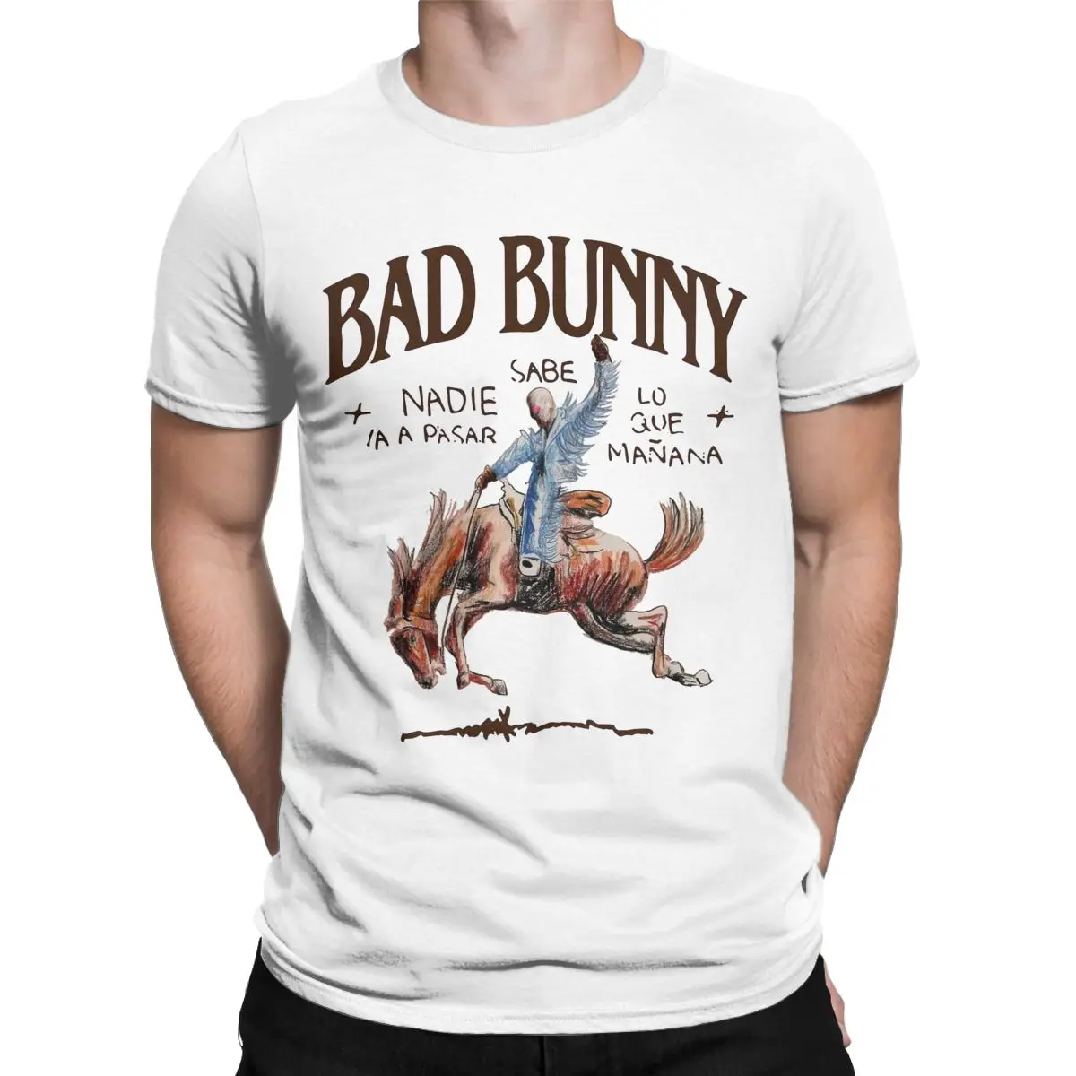 Awesome Bad Bunny Nadie Sabe Album T-Shirts Men Women 100% Cotton Most Wanted Tour 2024 Tees Shirt Classic Clothing