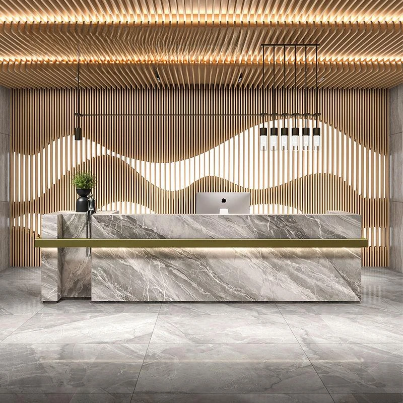 Marble Simple Reception Desks Beauty Salon Barbershop Modern Reception Desks Restaurant Reception Desk Office Furniture ZSRD