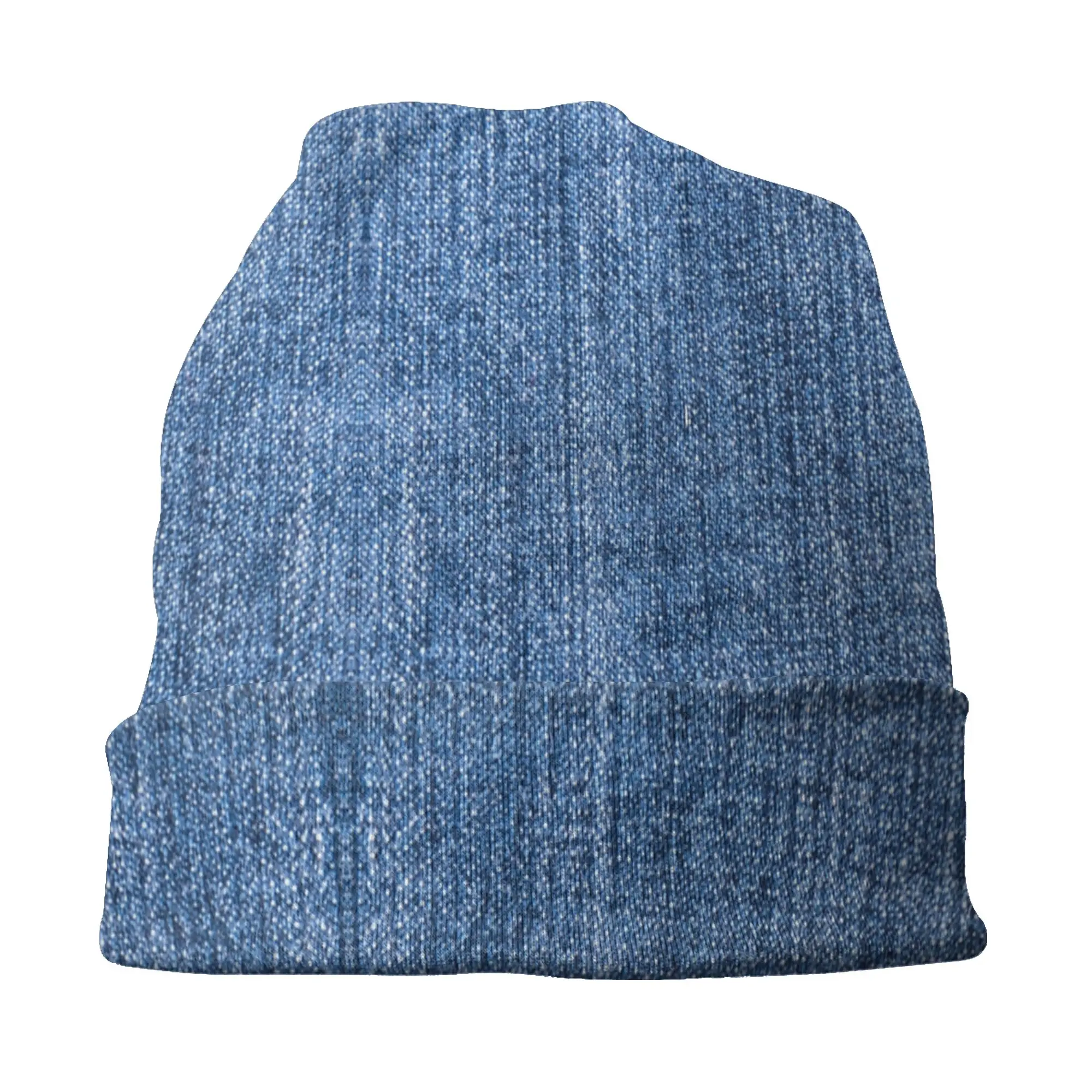 Blue Jeans Denim Pattern Skullies Beanies Caps Streetwear Winter Warm Women Men Knitting Hat Unisex Adult Texture Bonnet Hats