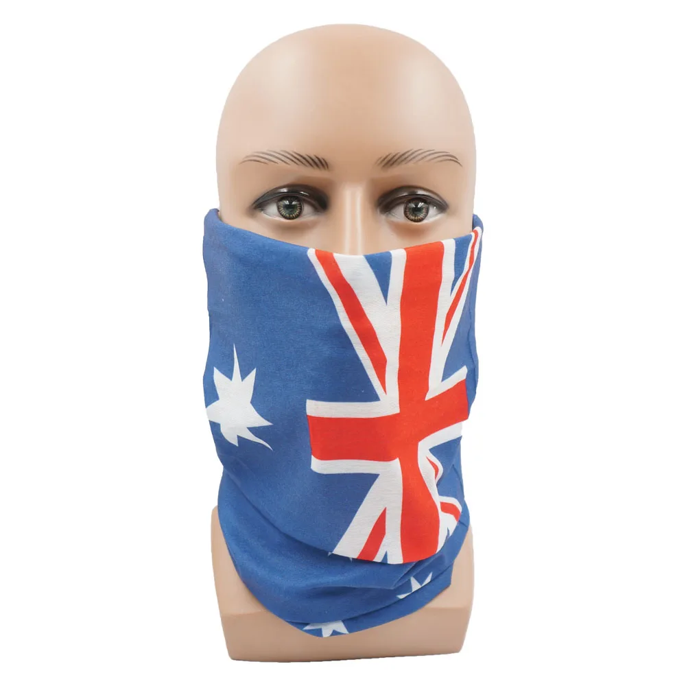 Oceania National Flags Face Bandana Seamless Tube Women Hiking Scarf Australia New Zealand UV Protection Men Cycling Neck Gaiter