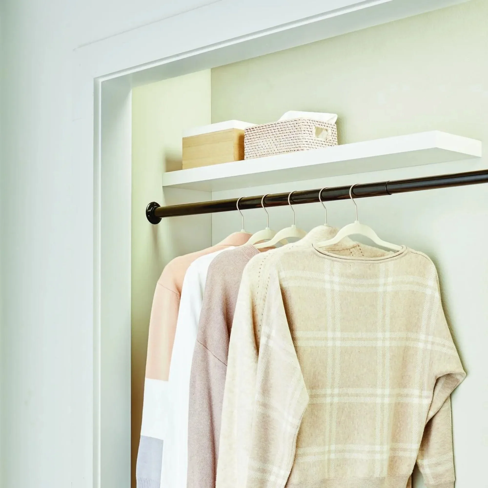 

(2 шт.) Стальная регулируемая штанга для шкафа размером 33–60 дюймов для взрослых, черная