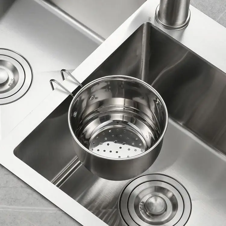Vegetable Colander For Filter Kitchen Waste Stainless Steel Sink Drain Strainer Basket Multifunction Kitchen Food Catcher Rack