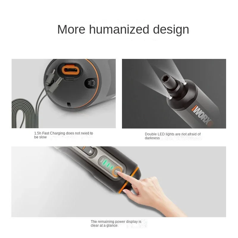 Worx-mini 4V electric screwdriver, WX240, wireless electric screwdriver, USB handle, electric drill tool WX240.7/WX240/WX242 view 4
