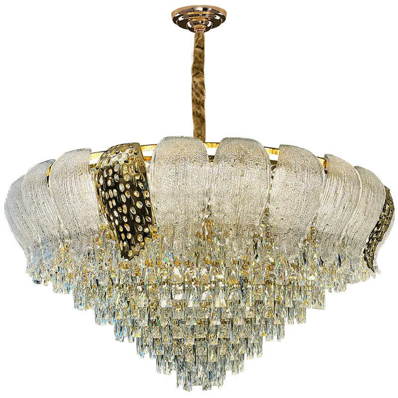 

French, light luxury, living room, chandelier, cream wind, bedroom, crystal