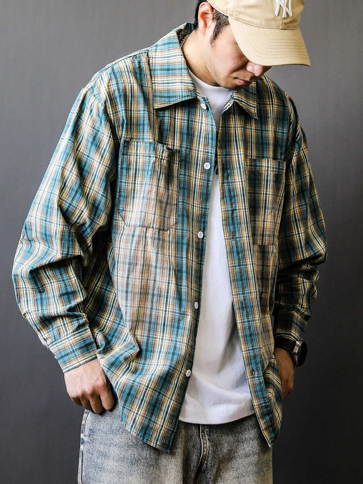 

Модная мужская рубашка в клетку с длинным рукавом, повседневная, весенне-осенняя, новая модель, стильная верхняя одежда для пар, американский ретро-стиль