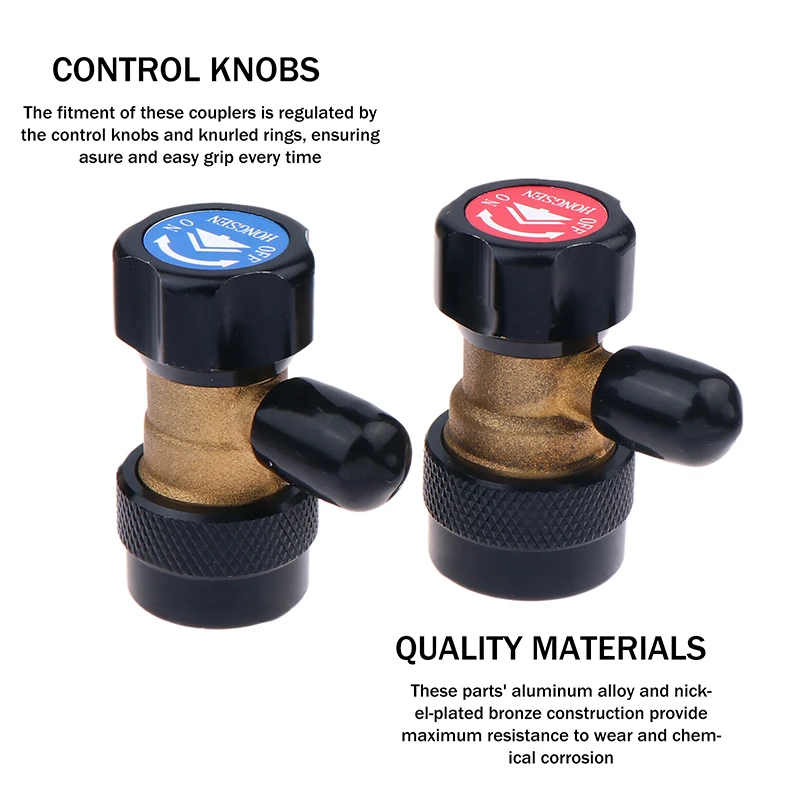 

R134A Quick Connect Adapter Set High/Low Pressure Refrigerant Couplers for Fast Leak-Free Auto Air Conditioning Service