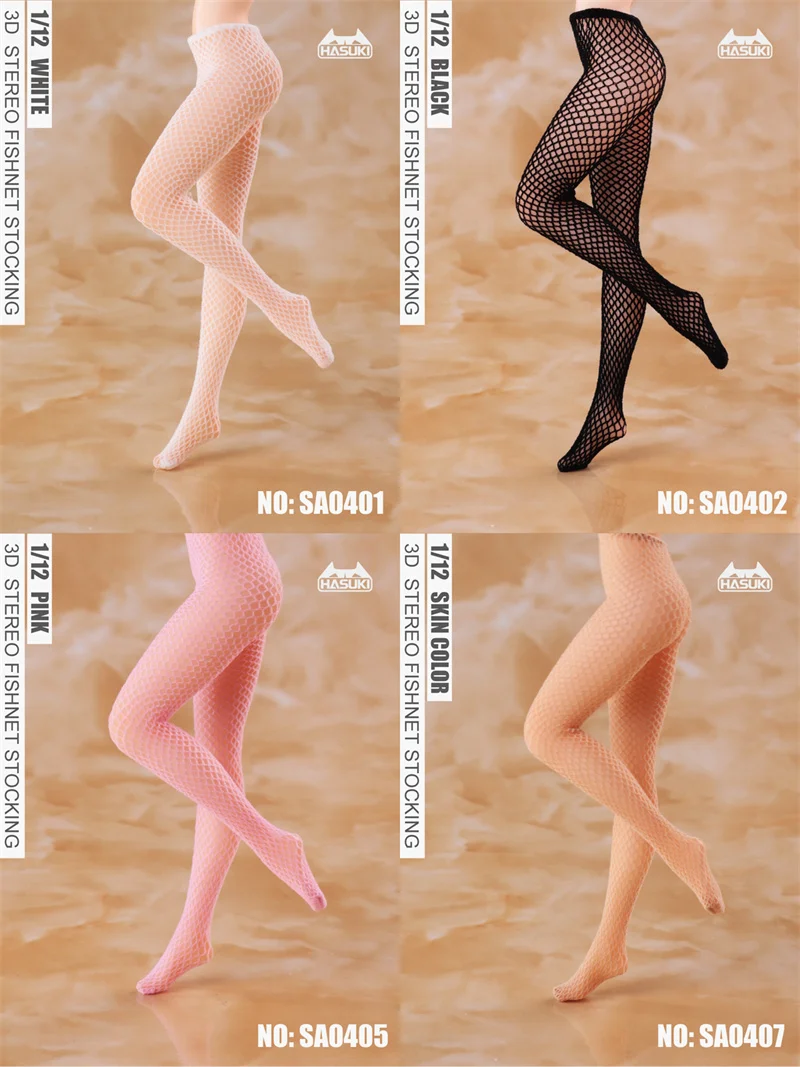 SA04 HASUKI 1/12 weibliche PUPPE 3D-Mesh-Strümpfe stereoskopische Strumpfhosen Leggings für 6 Zoll TBLeague T01 Figur Kleidung