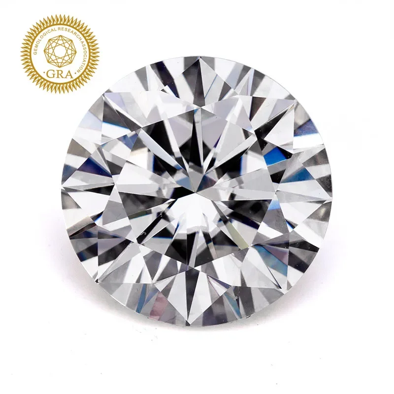 

0.1ct-5ct VVS1Round Shape Moissanite Loose Gemstone White D Color Excellent Cut Pass Diamonds Test For Jewelry Making