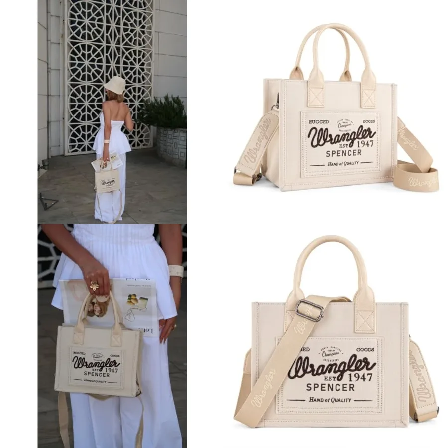

Mona West Wrangler Tote Bag for Women Retro Canvas Top Handle Purses and Handbags