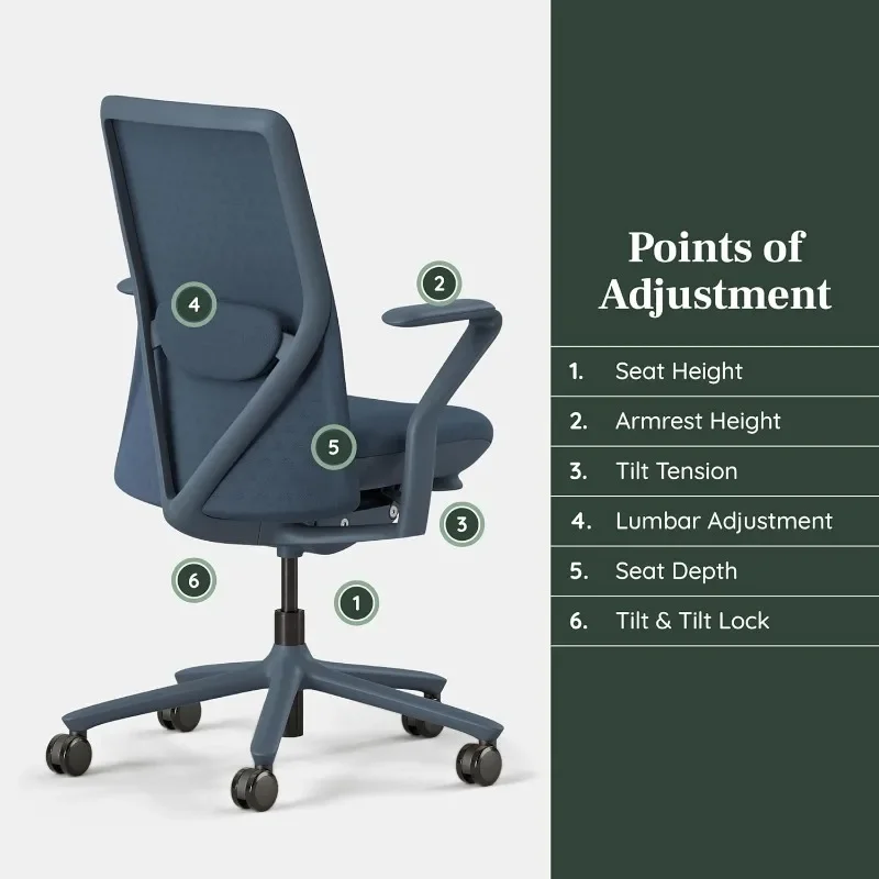 Chairs - High performance executive office chair with contoured back and adjustable lumbar support