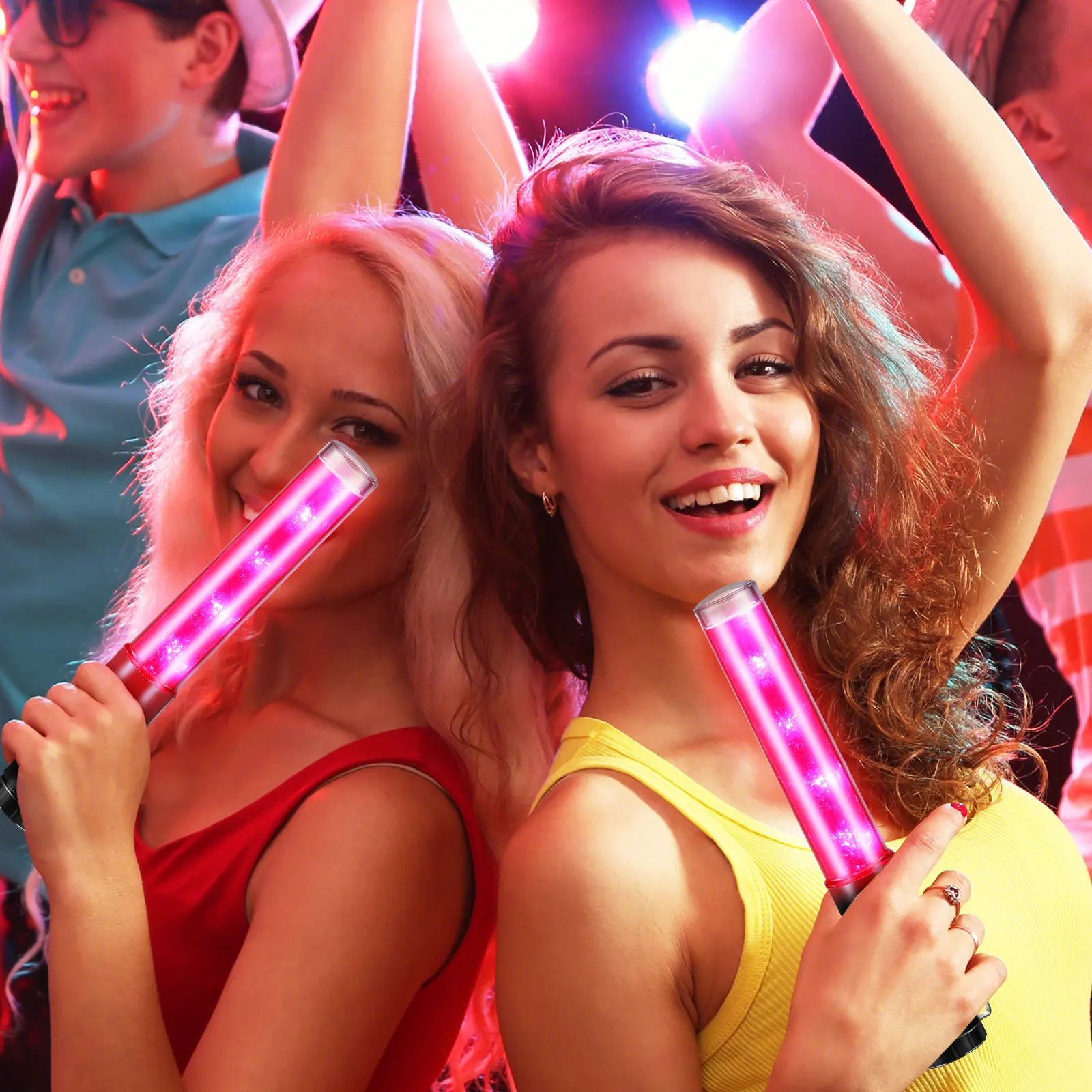 LED Glow Stick with Hanging Hook Emergency Warning Light for Concert Cheering Party Decor Holiday Luminous Stick Reusable