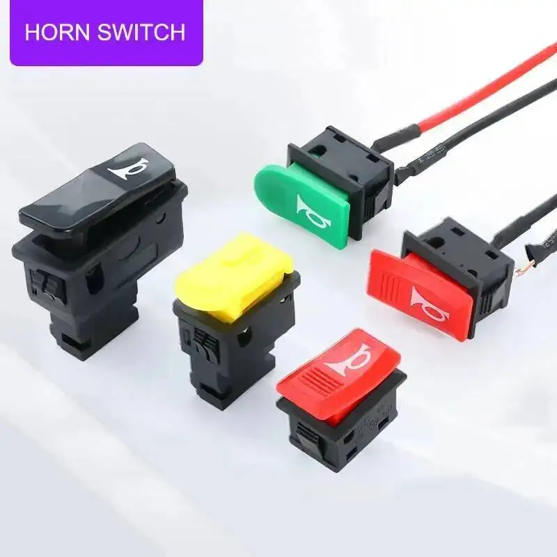 

5pcs Motorcycle Horn Nylon Push Button Switch Modification Pedal Car Start Switches Brass Pins