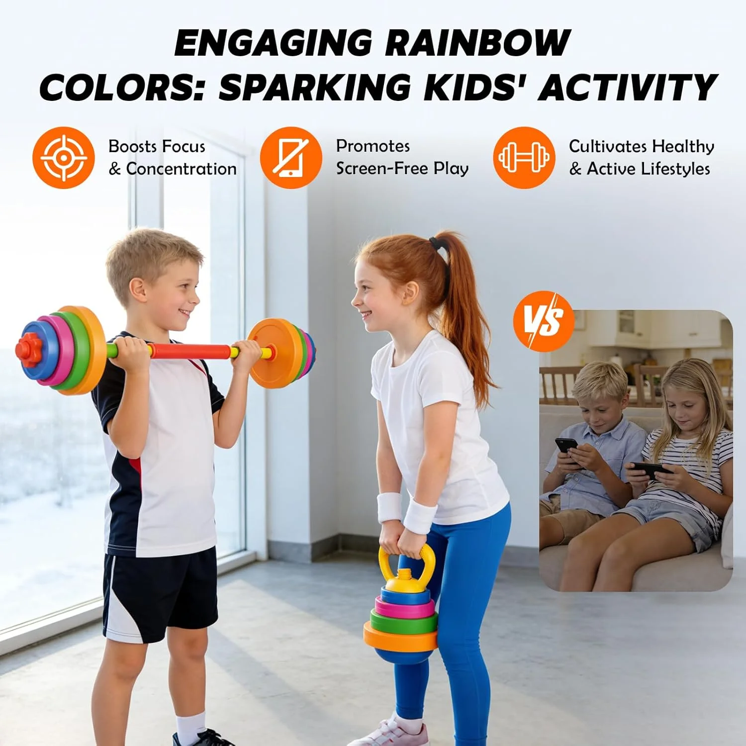 Kids Adjustable Barbell Dumbbell Toy Fillable Plastic Weight Set Toddler Arm Strength Training Fitness Sensory  Sport Toy - view 6
