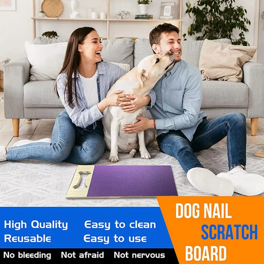 Dog Nail File Toy Scratch Board Wooden Square Easy Training Bonding Quick Grinding Alternative To Clippers For Pet Nail Care