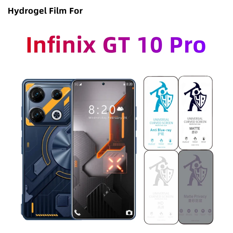 

2 шт. матовая гидрогелевая пленка для Infinix GT 10 Pro HD Защитная пленка для экрана Infinix GT 10 Pro Уход за глазами Конфиденциальность Антишпион Матовая защита