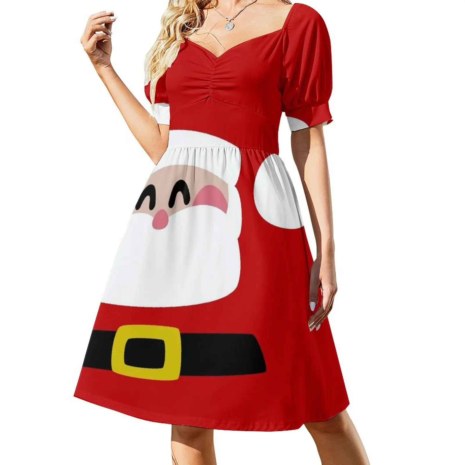 Merry Christmas Santa Claus Short Sleeved Dress womans clothing Aesthetic clothing Dress