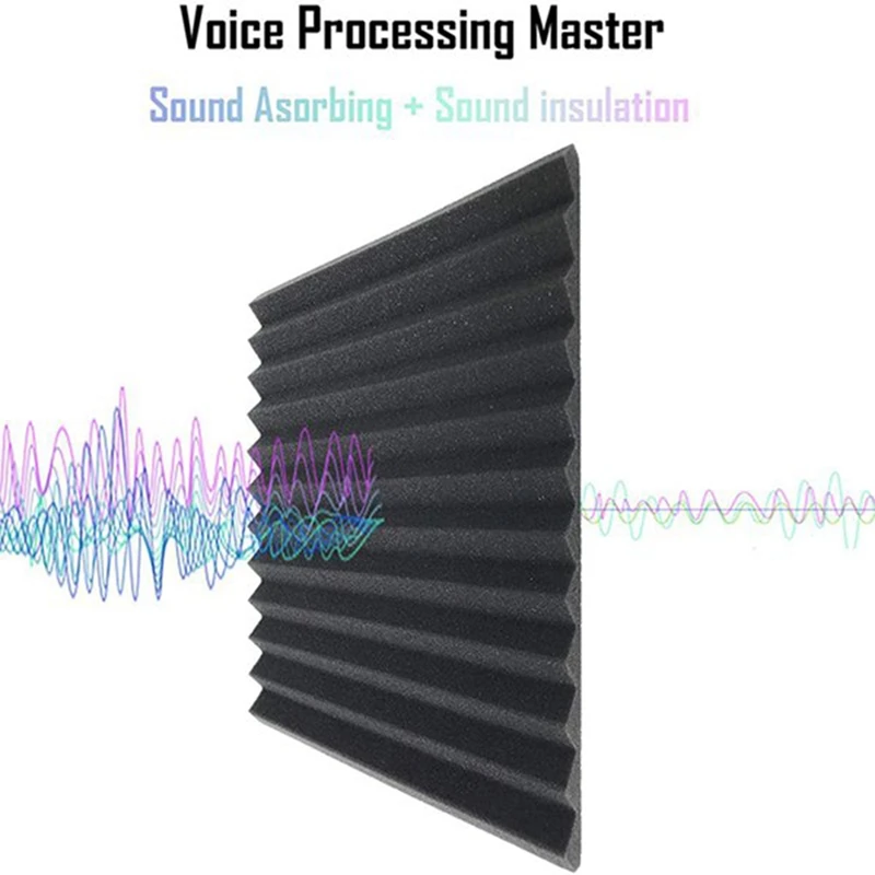 24 Pcs Acoustic Foam Board,Studio Wedge Tile,Acoustic Foam Soundproof Pyramid Studio Treatment Wall Panel 2.5X30x30cm