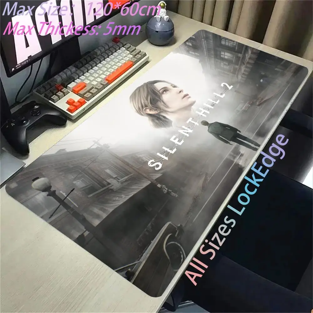 Locking edge Silent Hill 2 Mouse Pad Gamer Large HD Print Computer Desk Mat Locking Edge Keyboard Pad 900x400mm