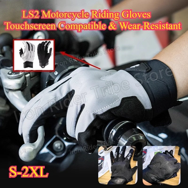 LS2 Spring Summer Motorcycle Riding Gloves, Men Women Breathable Anti-Fall Wear-Resistant Touchscreen