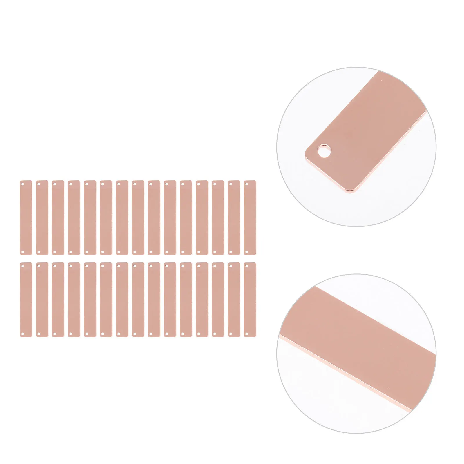 

30Pcs Copper Pendants DIY Carving Necklace Accessories Strip Charms Jewelry Making Handmade Crafts Strip Pendants