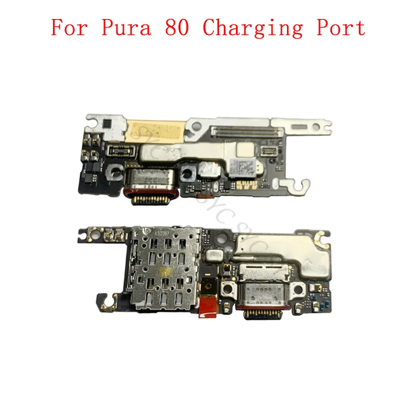 usb-充電コネクタポートボードフレックスケーブル-huawei-pura-80-p80-用-sim-カードリーダー修理部品付き