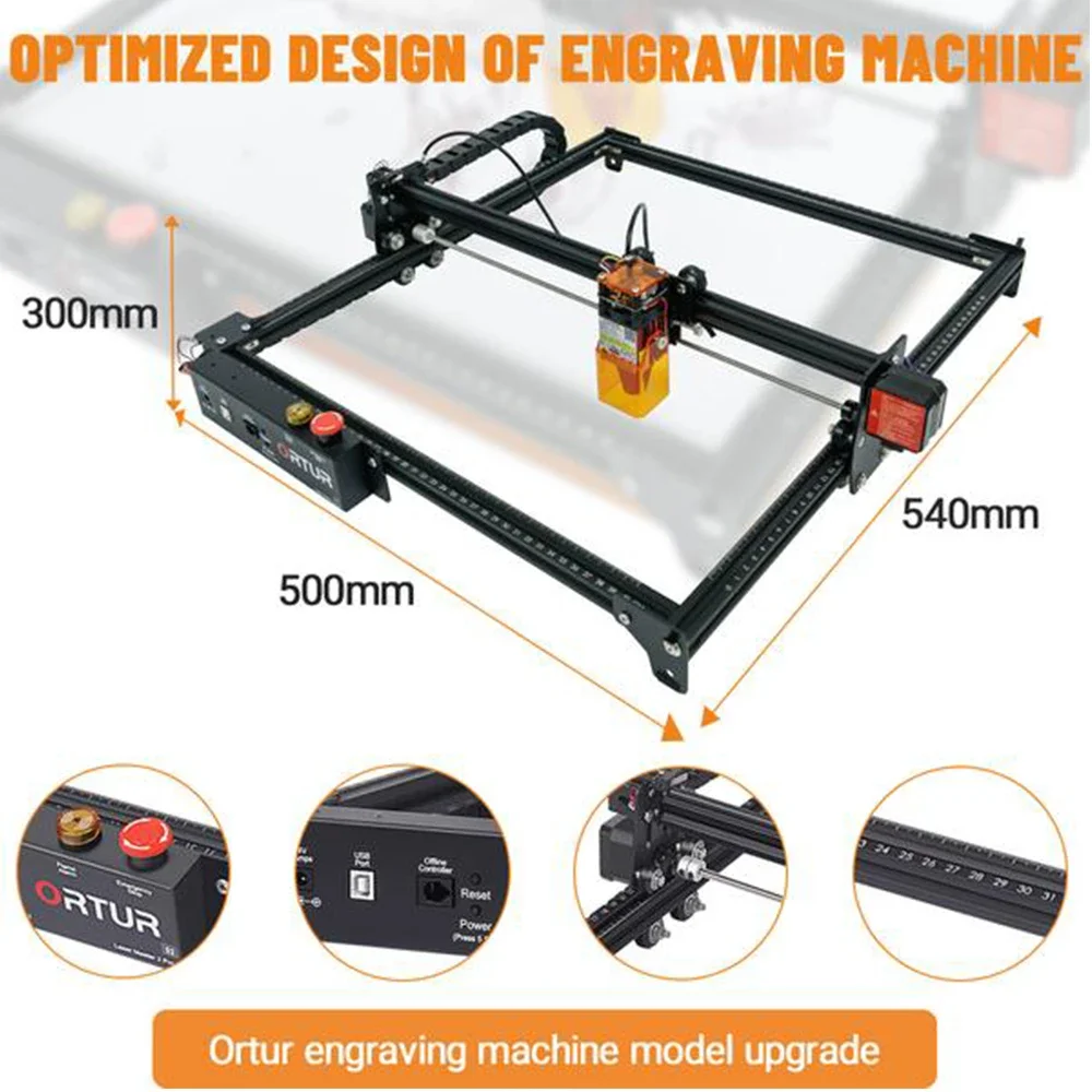 Orutr LM2 PRO S2 Cutter Engraver Machine Powerful Woodworking Tool Engraving Leather Acrylic Printer For Business DIY