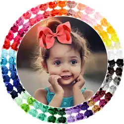 Grosgrain Ribbon Hair Bow com clip para meninas, clipes de cabelo artesanais, presilhas, grampos de cabelo, acessórios para crianças, fofos, 1 PC