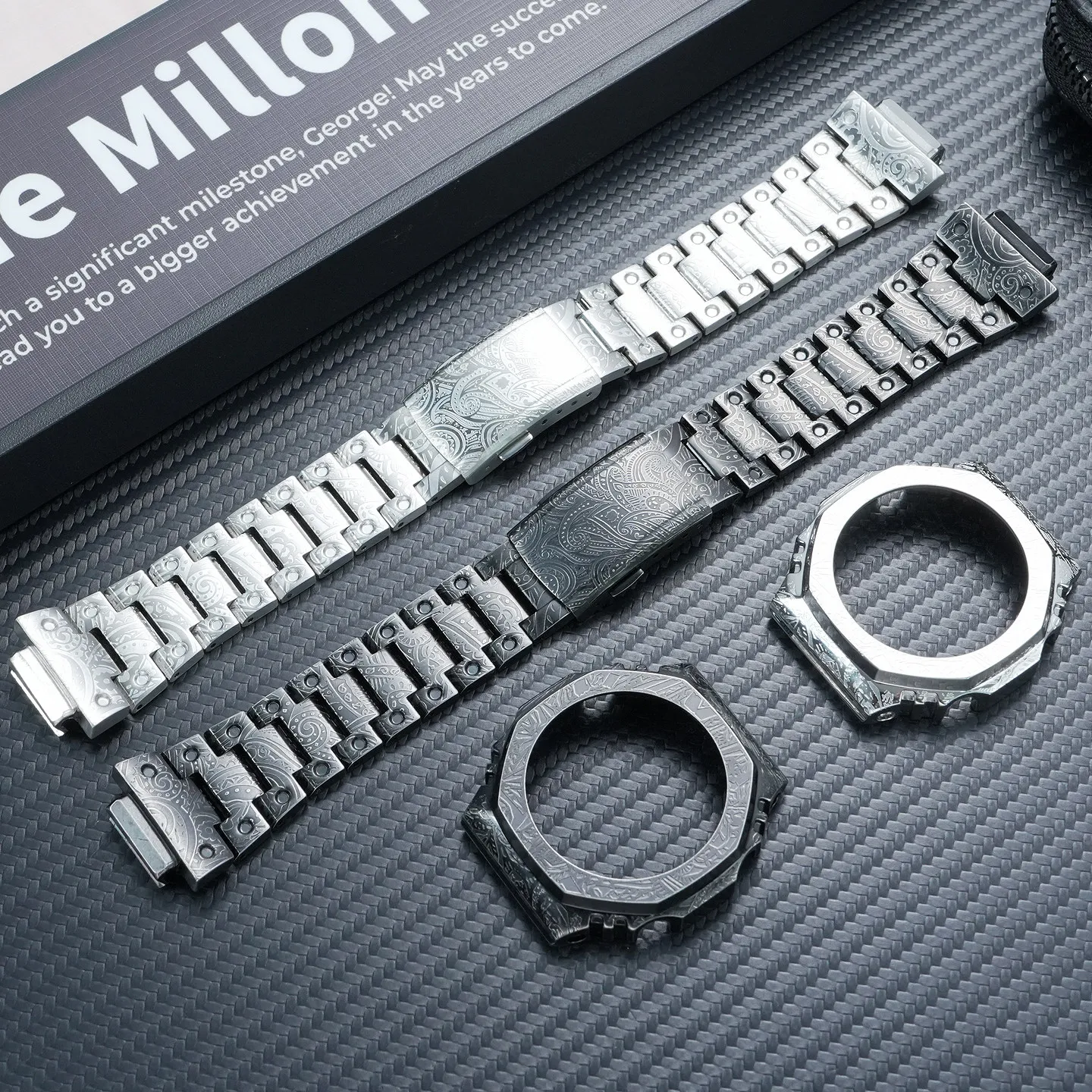 Modified GA-2100 Retro Cashew Flower Metal Strap, Suitable for Casio GA2110/B2100 Modified Set