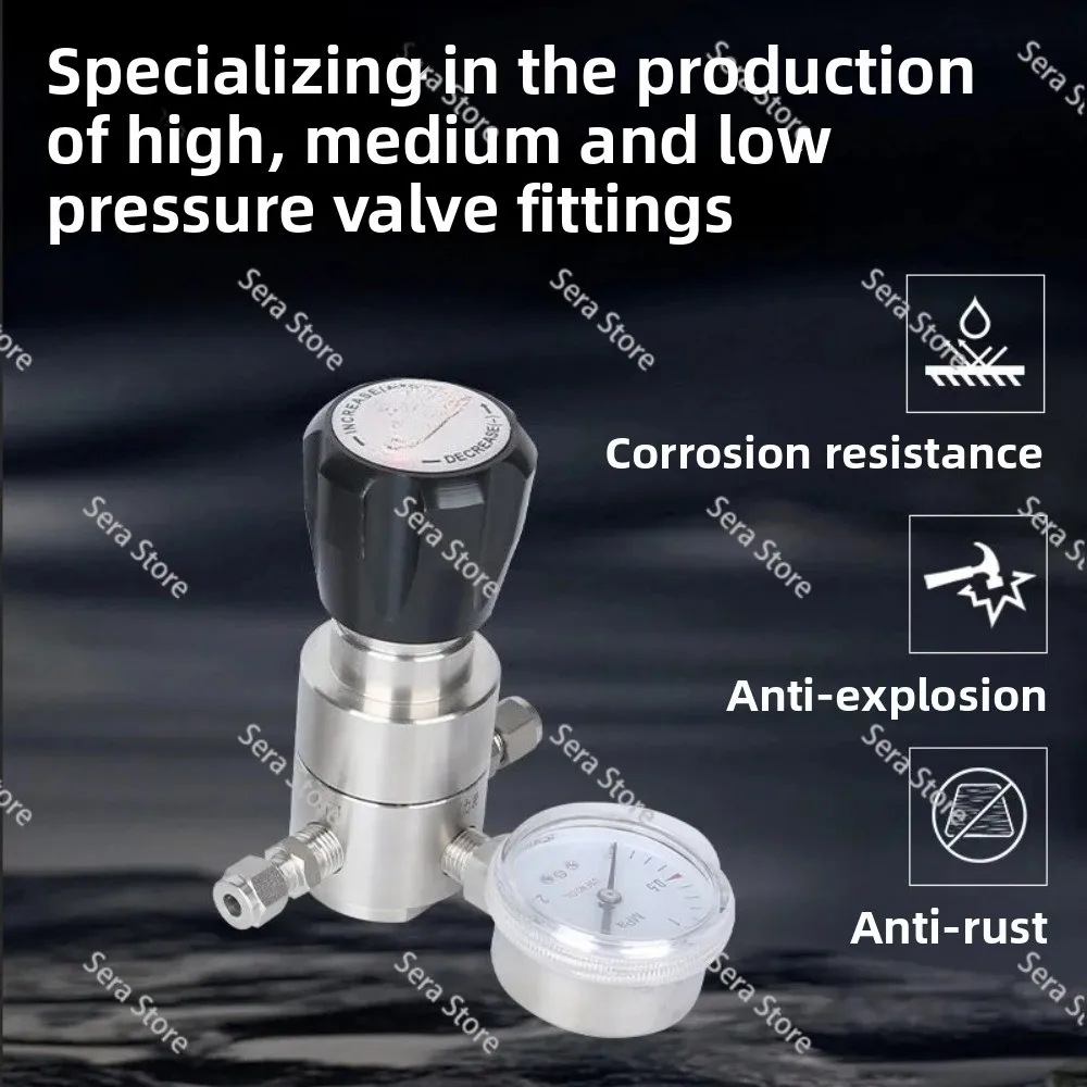 Stainless Steel High Pressure Reducing Valve BT-341 Inner Wire Pressure Regulating High Precision Gas Pressure Reducing Valve