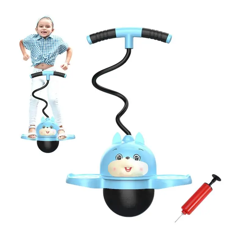 Pogo Jumper For Kids Children Flexible Pogo Jumper Wear-Resistant Bouncing Ball With Inflator For Muscle Exercise Cute Pogo