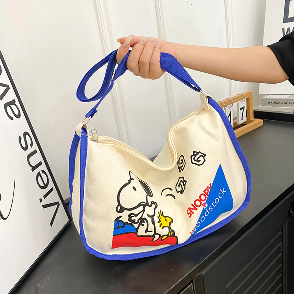 Snoopy Kawaii Anime Crossbody Bag Cartoon Shoulder Bag Casual All-match Satchel Fashion Commuter Tote Handbag Students Backpacks