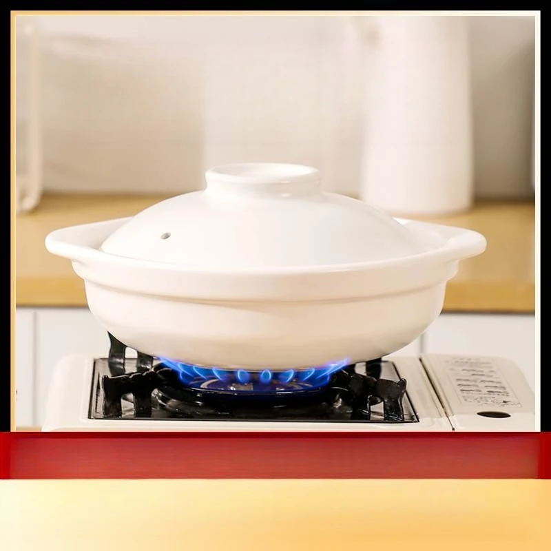 

Large Clay Pot for Stovetop Use Ceramic Casserole,Gas & Oven Safe,Crack Resistant Stoneware for Soup,Stew,Braising & Marinating