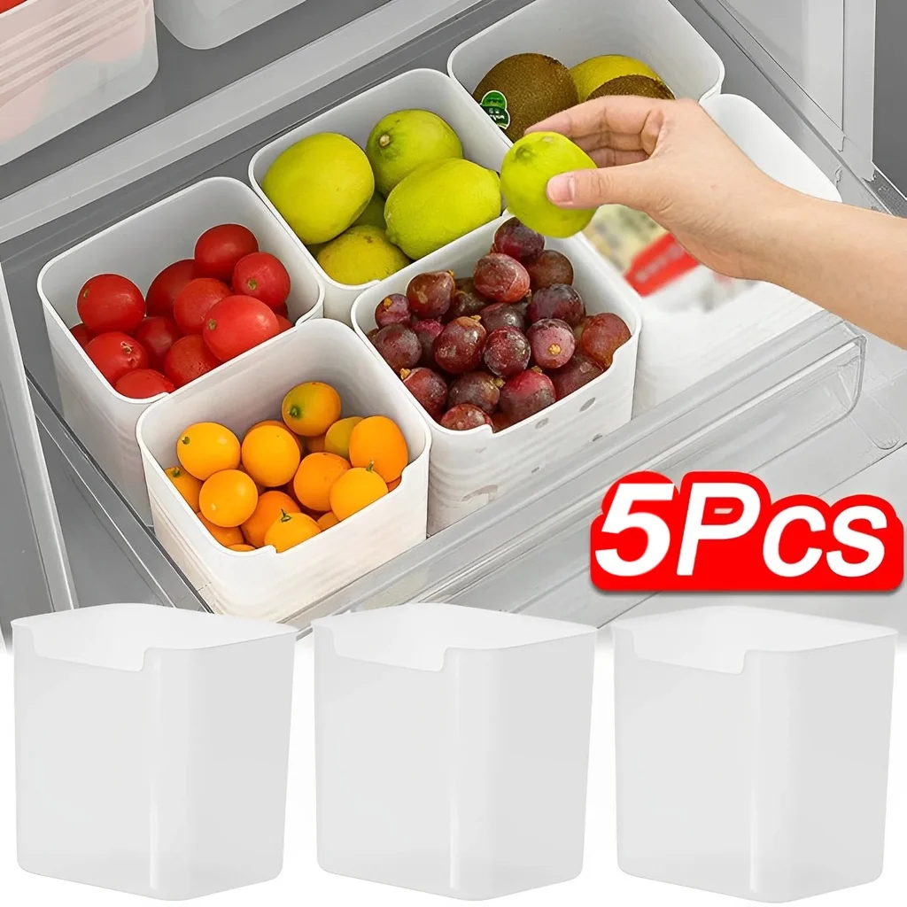 

5/10PCS Fridge Storage Box Clear Food Fresh Vegetable Fruit Organizer Refrigerator Side Door Storage Box Home Kitchen Tools