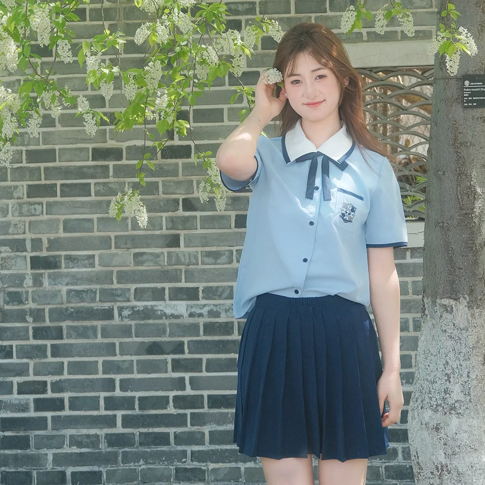 New Summer Short Sleeve JK Uniform Suit,School&Class Outfit For Junior&Senior High Students, Suitable For Graduation&Performance