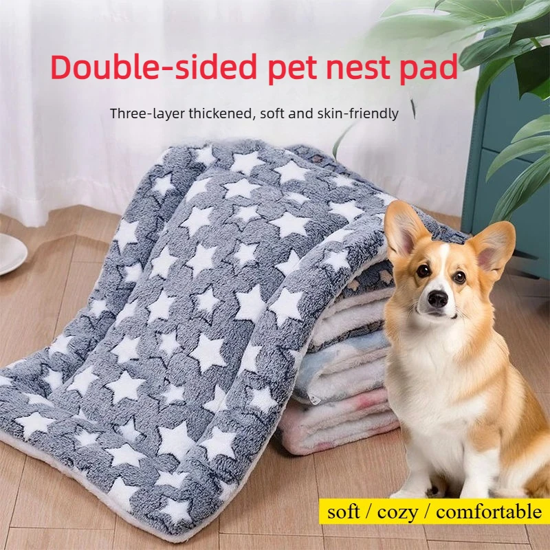 

Пушистая теплая зимняя подушка для кровати для домашних животных, нескользящий коврик для собак и кошек для использования в помещении, мягкая подушка для собак, кошек, мягкая фланелевая кровать для собак, которую можно стирать