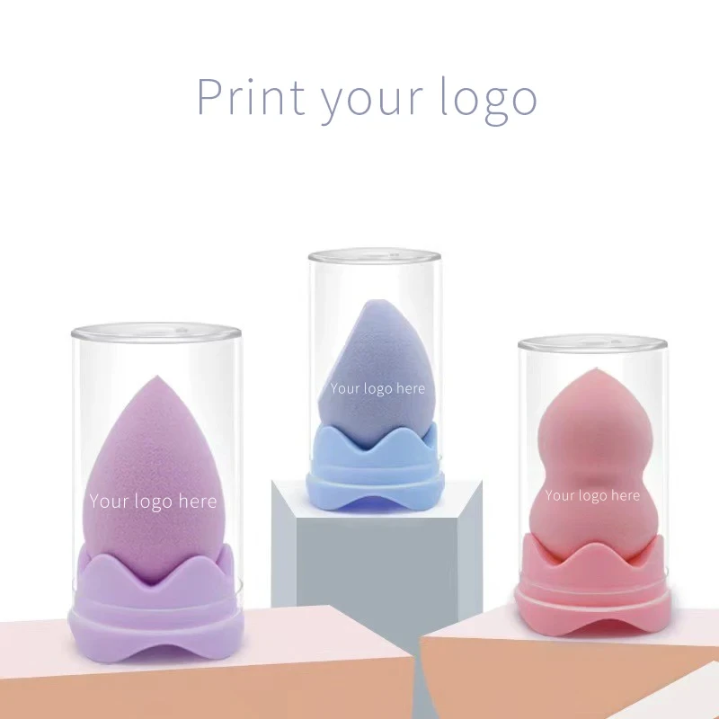 50 Stuks Aanpassen Logo Make-Up Spons Tint Vrouwelijke Instrumenten Koreaanse Make-Up Tools Voor Foundation Crème Vrouwen Make-Up Kits