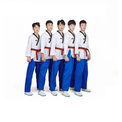 Firmway  Taekwondo Uniforms  Red Blue Adult Kids TKD Uniform Training Suits Teenagers Poomsae Dobok  TaeK Won Do&Karate Clothing