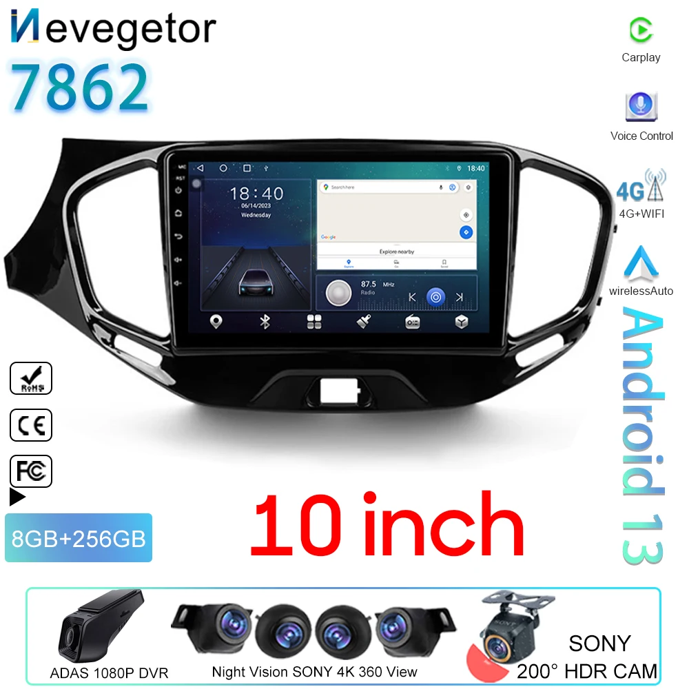 

4G BT For LADA Vesta Cross Sport 2015 - 2022 Car Radio Multimedia Player Navigation GPS Wireless Android Auto No 2din 2 din DVD