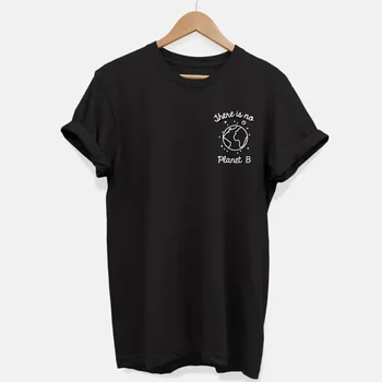 Y2k 심미적 여름 티셔츠, 행성 B 포켓 프린트 없음, 세련된 여름, 윤리적인 비건 탑, 크루넥 슬로건 그래픽 티