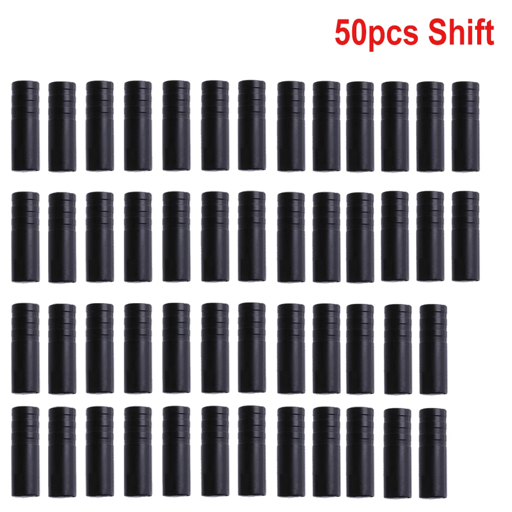 50PCS Bike Brake Gear Cable End Caps Crimp Tips for MTB/Road Shift Derailleur Outer Housing Wires