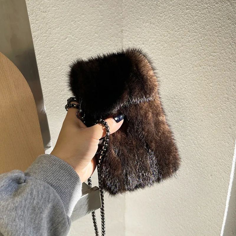 

Luxury Real Ostrich Feathers Bucket Handbag Evening Bags Fashion One Shoulder Handbag Chain Ostrich Feather Ring Bag