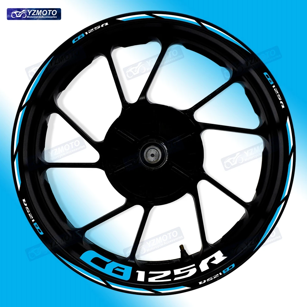 

For Honda CB125R CB 125R Motorcycle Front Rear 17 Inch Wheel Racing Sticker Decal Reflective Decorative Hub Stripe Rim Stickers