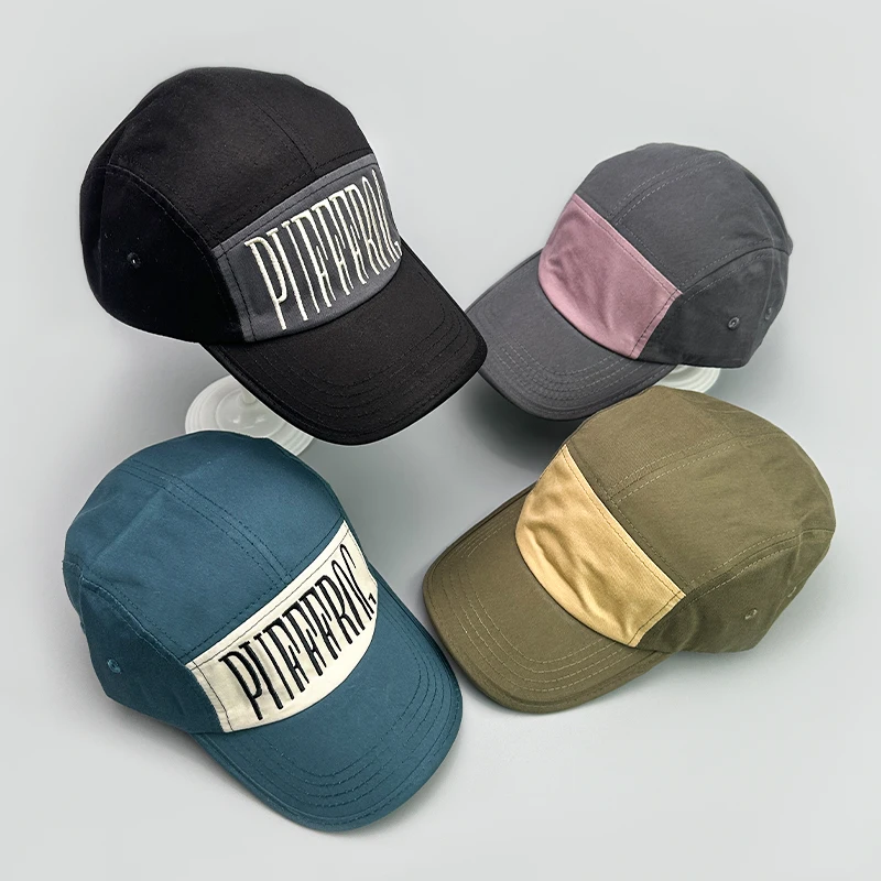 Korean Color Block Letter Embroidery Baseball Hat Outdoor New Men Woman Breathable Sunshade Retro Versatile Fashion Snapback Cap