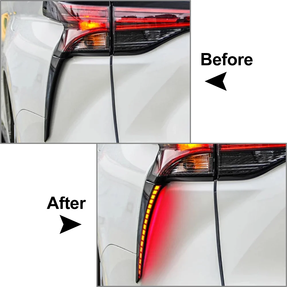 1Pair Car Rear Bumper Light Reflector Brake Taillights Fog Lamp Reverse Lights For Toyota Sienna 2021 2022 2023