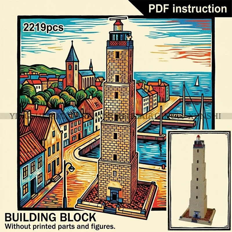 Educational DIY Seaside View Watchtower Construction Set Building Bricks for 247142 moc