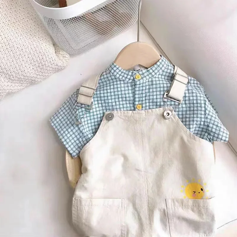 Boys\' 2-Piece Summer Set – Stylish and Fashionable Short Sleeve Outfit, Korean-Style Kids Clothing for Toddlers
