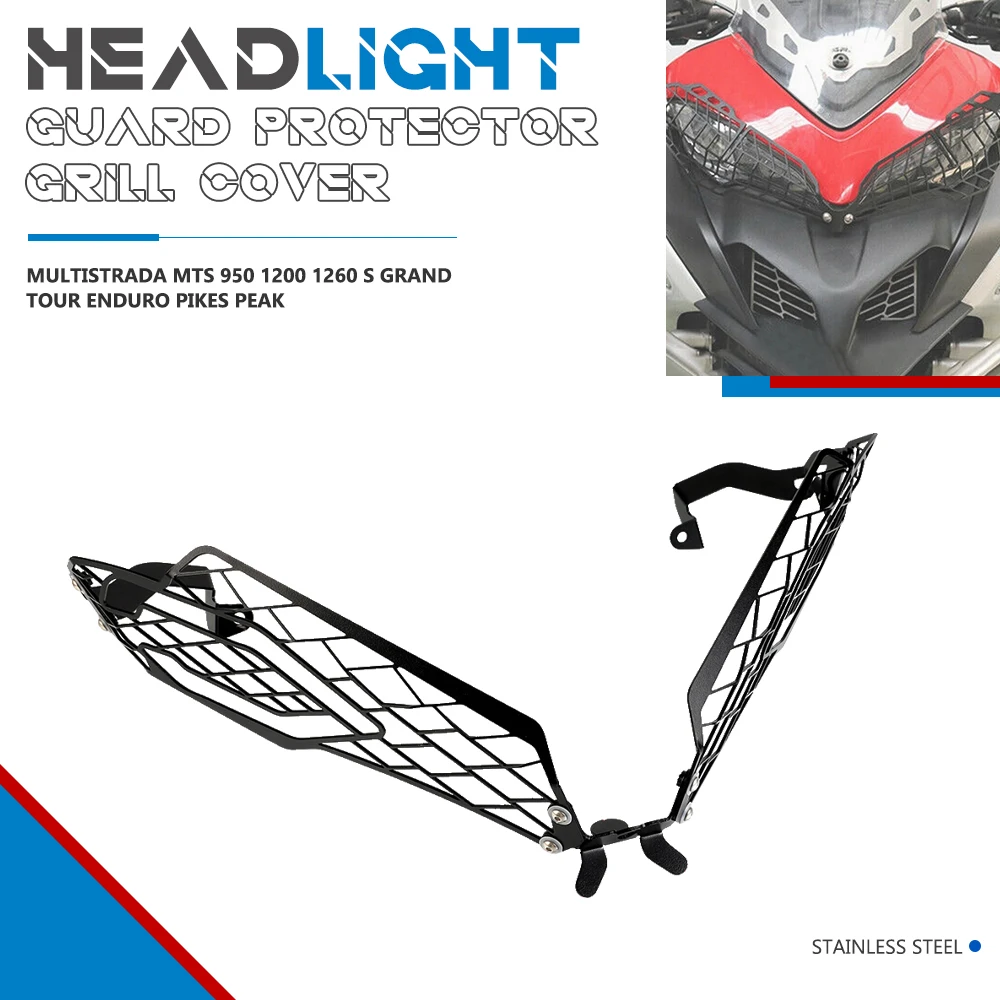 

Headlight Protector Grille For DUCATI MULTISTRADA 950 1200 1260 2015-2019 2020 2021 Head Light Guard Headlamp Protection Cover