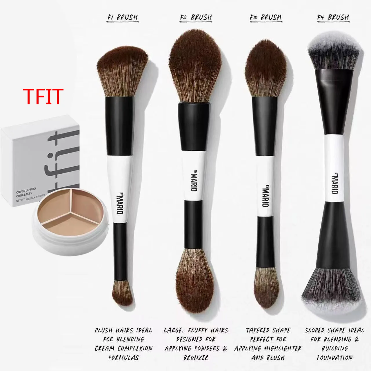 

TFIT Concealer with F4 F3 F2 F1 Makeup Brush Long Lasting No-Makeup Removal Natural Concealer Base Makeup Cosmetics Tools