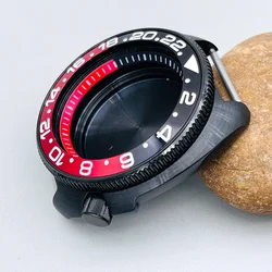 Black PVD Watch Case 44mm Fits Seiko Turtle Watch NH35 4R36 7S26 NH36 Abalone 6105 6309 Movement Watch Replacement Accessories
