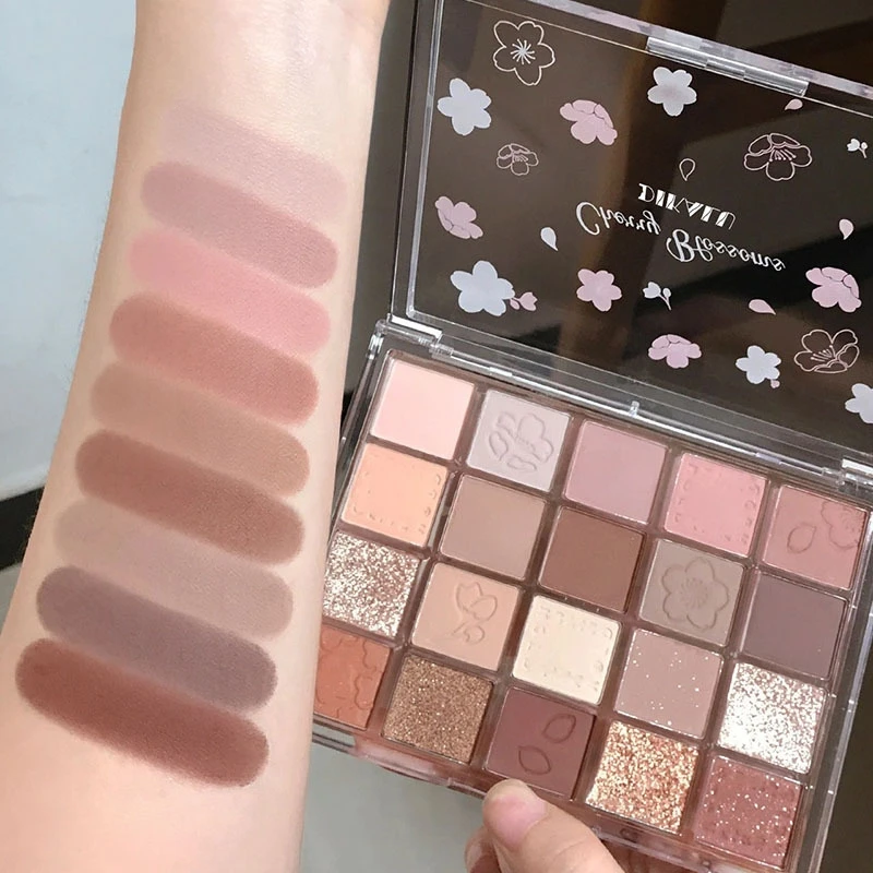 20 Colors Eyeshadow Palette Pearl Matte Earth Milk Tea Color Makeup Products Women Korean Cherry Blossom Cosmetics